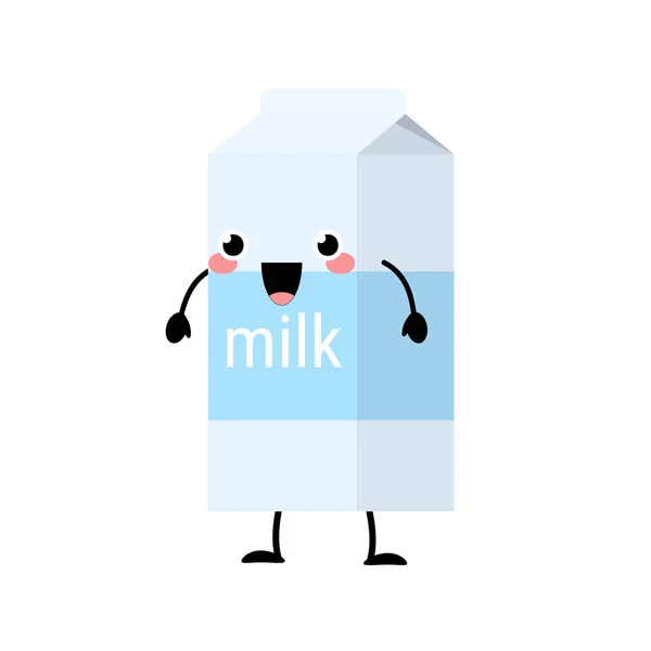 Carton of milk vector characters isolated on white background. — Stock Vector