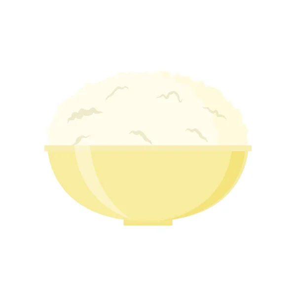 Ilustração vetorial de queijo Cottage isolado no fundo branco . —  Vetores de Stock