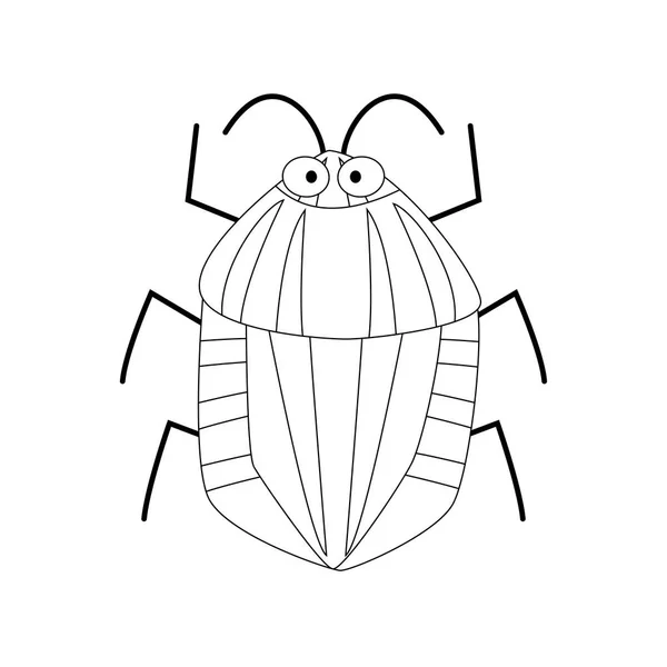 Cute cartoon beetle vector illustration isolated on white background. — Stock Vector