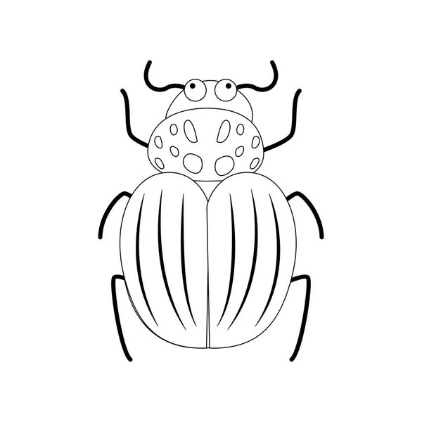 Cute cartoon beetle vector illustration isolated on white background. — Stock Vector