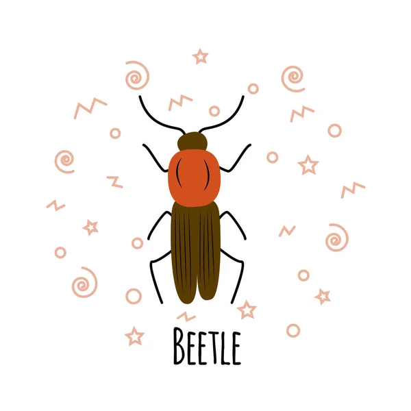 Illustration vectorielle du scarabée dessin animé isolée sur fond blanc . — Image vectorielle