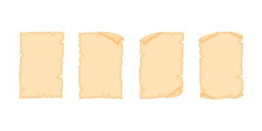 Parşömen eski kağıt çizimi beyaz arkaplanda izole edildi.