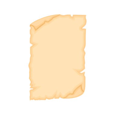 Parşömen eski kağıt sayfa vektör çizimi beyaz arkaplanda izole.