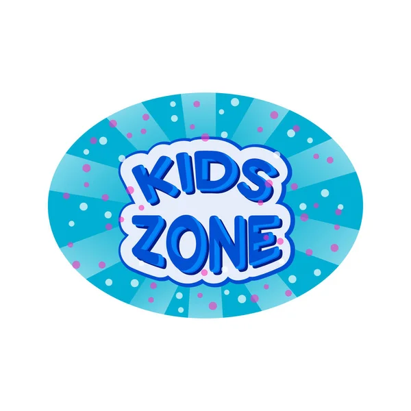 Kids Zone Vector Logo Isolated White Background Colorful Letter Children — Stock Vector