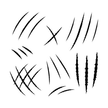 Pençe siluet set vektör illüstrasyonunu çizer