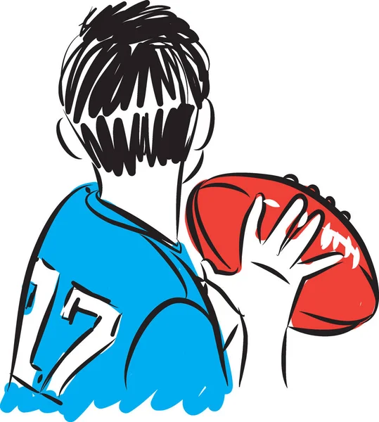 Garçon Jouer Football Illustration Vectorielle — Image vectorielle