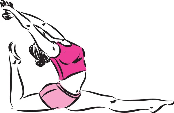 Femme Fitness Étirement Illustration Vectorielle Entraînement — Image vectorielle