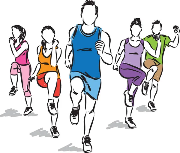 Fitness grup insanlar bilinçlendirilmesini vektör çizim