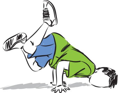 hip hop vektör çizim dans çocuk