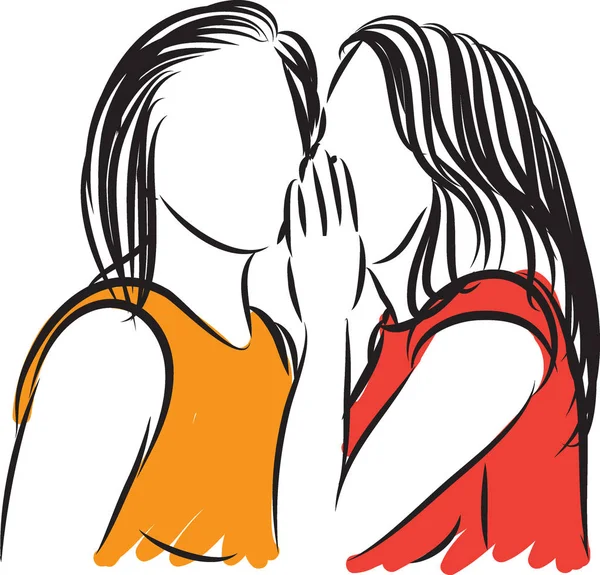 Women Gossip Sec Conept Vector Illustration — стоковий вектор