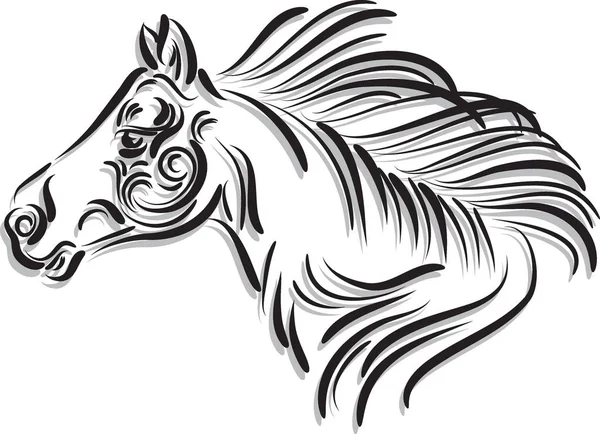 Pferd Illustration Vektor Pinsel Illustration — Stockvektor