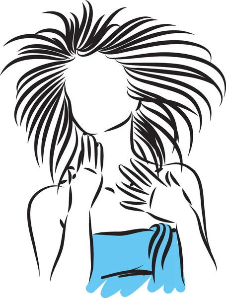 Illustration Vectorielle Soins Peau Des Cheveux Femme — Image vectorielle