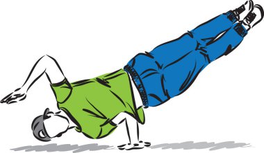 Hip hop adamı dansçı vektör illüstrasyonu