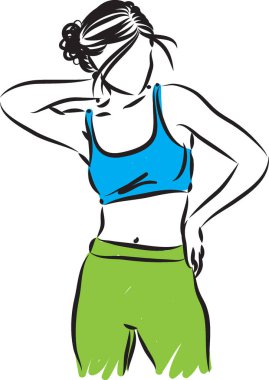 fitness kadın spor vektör çizim modelleme