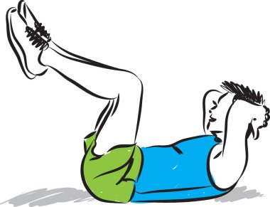 Fitness adam egzersiz vektör çizim