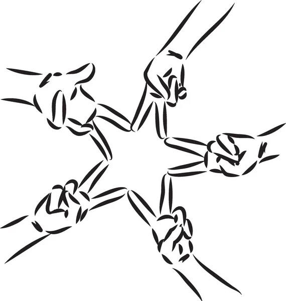 Звезда Созданная Пальцев Находящихся Иллюстрации Вектора — стоковый вектор