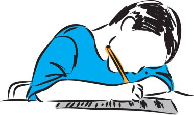 küçük çocuk vektör illüstrasyon yazma