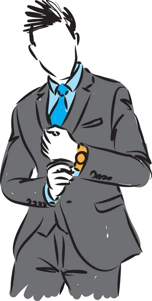 Elegant Man Suit Vector Illustration — Stock Vector