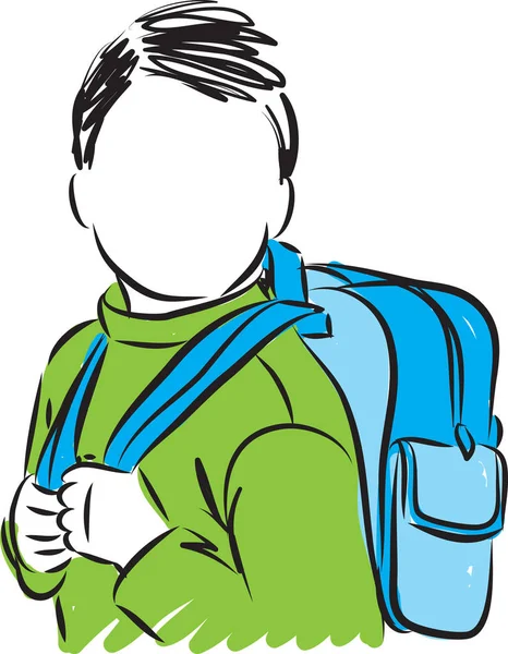 Little Child Backpack School Concept Vector Illustration — Stock Vector