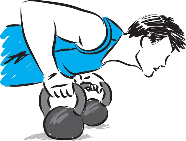 Fitness Homme Entraînement Vectoriel Illustration — Image vectorielle