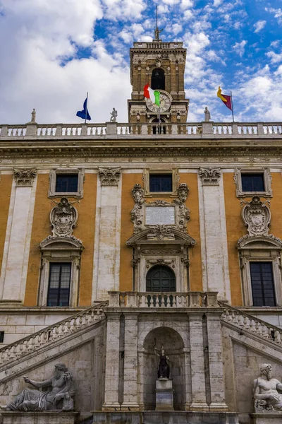 Roma Itália Capitolino Colina Senatorial Palace Fachada Vista Externa Dia — Fotografia de Stock