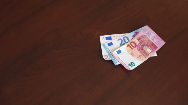 Zloty Polaco Billetes Dinero Con Cambio Billetes Euros Contando Mano — Vídeos de Stock