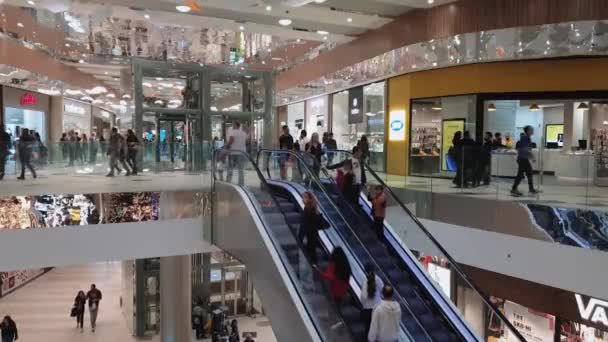 Nicosia Chipre Noviembre 2018 Crowd Newly Opened Nicosia Mall Vista — Vídeo de stock