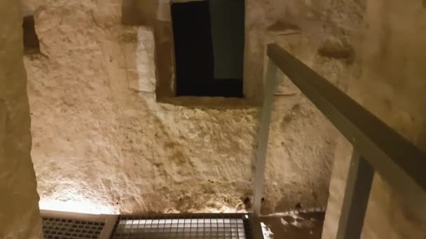 Rabat Malta Augustus 2016 Interieur Van Paulus Catacomben Hypogea Tunnels — Stockvideo