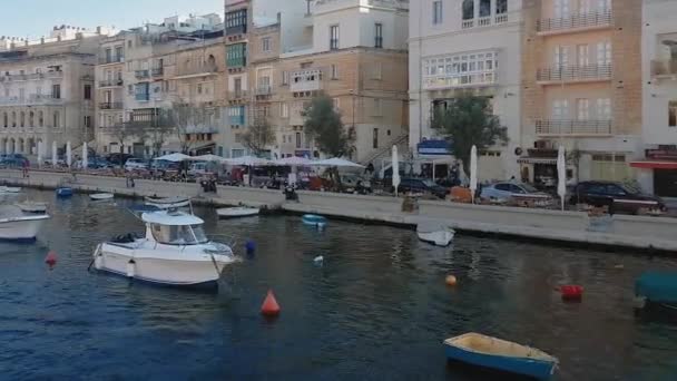 Drie Steden Malta Augustus 2016 Grand Harbour View Van Schip — Stockvideo