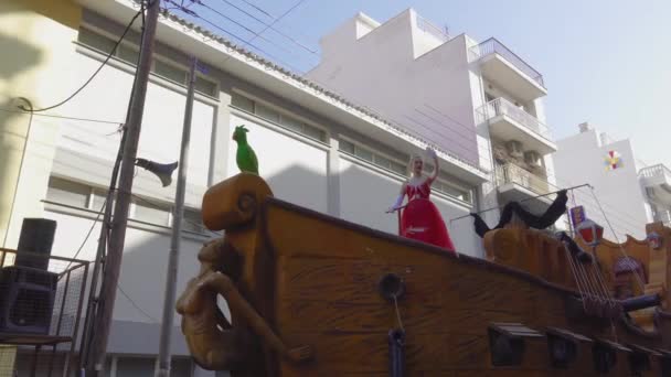 Xanthi Řecko 2019 Březen Karneval Královna Pózuje Carnival Queen Červených — Stock video