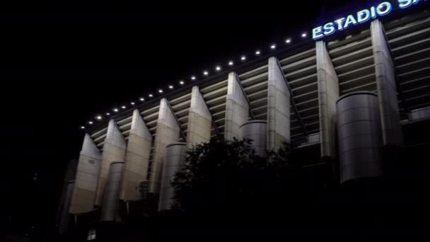 Madrid Espanha Julho 2017 Real Santiago Bernabeu Stadium Fachada Com — Vídeo de Stock