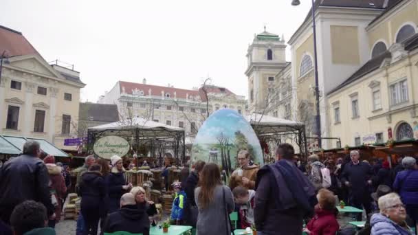 Wiedeń Austria Kwiecień 2019 Targ Wielkanocny Altwiener Freyung Ostermarkt Wien — Wideo stockowe