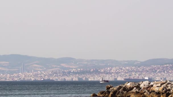 Thessaloniki Grekland Juni 2019 Waterbus Poseidon Fartyg Segling Thermaic Gulf — Stockvideo
