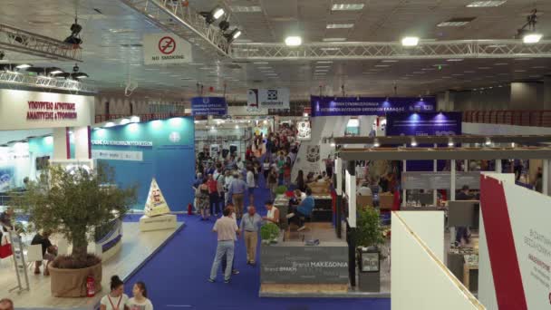 Tesalónica Grecia Septiembre 2019 Interior 84ª Feria Internacional Pabellones Con — Vídeo de stock
