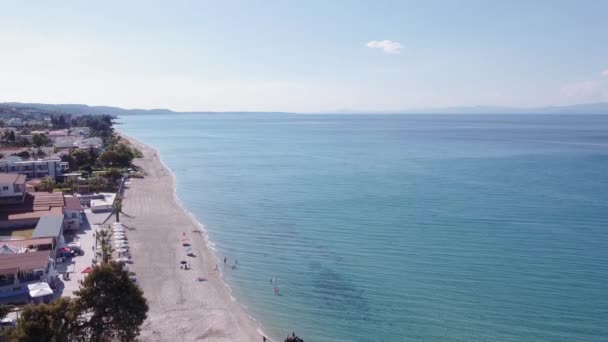 Chalkidiki Grecja Przybrzeżny Wiejski Dron Krajobrazowy Zastrzelony Nadmorskim Hotelem Widok — Wideo stockowe