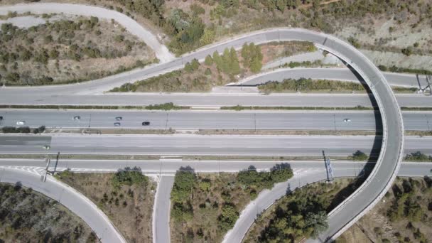 Thessaloniki Greece Aerial Drone Landscape Interchange Traffic Periferiaki Inner Ring — Stock Video