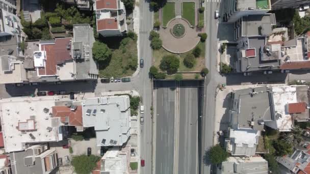 Salonicco Grecia Vista Aerea Drone Paesaggio Del Traffico Stradale Urbano — Video Stock