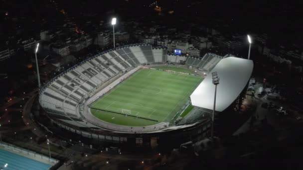 Thessaloniki Yunani Landscape Drone Shot Dari Paok Toumba Stadium Dengan — Stok Video