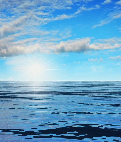 Sole nascente su un paesaggio oceanico — Foto Stock