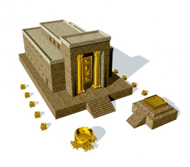 King Solomon Temple isolated on white background clipart