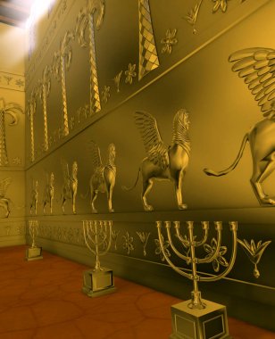 Interior of King Solomon Holy Temple  clipart