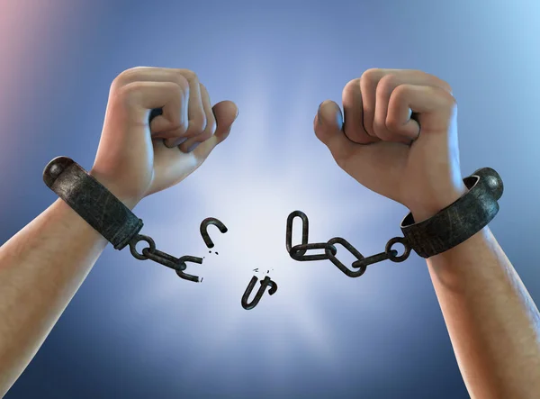 Breaking Free - Breaking Shackles — Stock Photo, Image