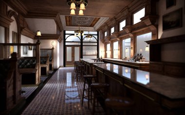 Şık bar iç New York vintage