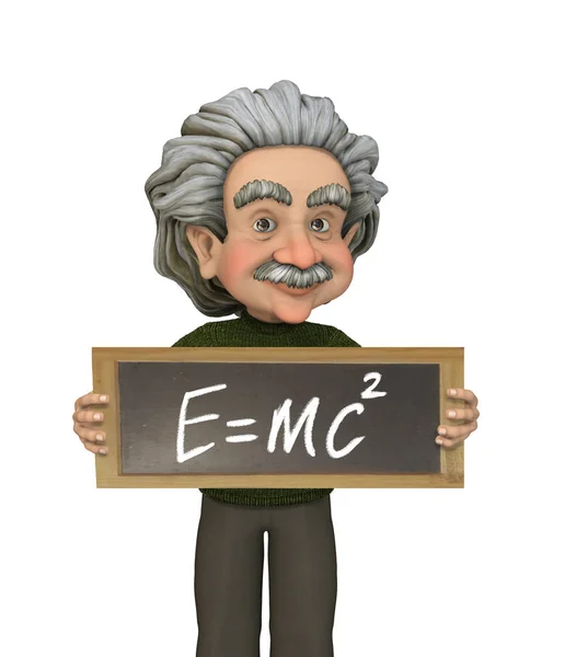 Fizikçi Albert Einstein formülünü tahtaya sunuyor