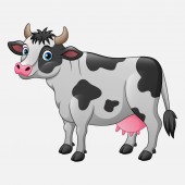 aranyos tehén rajzfilm fehér háttér