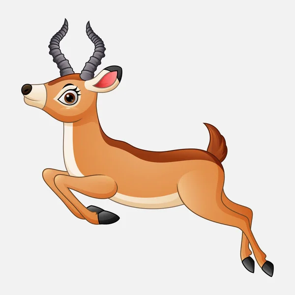 Desenhos Animados Engraçado Impala Execução —  Vetores de Stock
