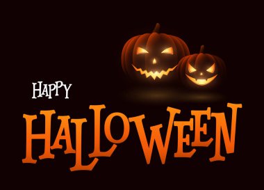 Çizgi film Halloween pumpkins banner