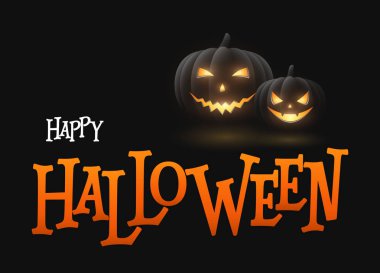 Çizgi film Halloween pumpkins banner