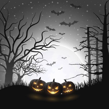 Korkunç balkabaklarıyla cadılar bayramı arka planı