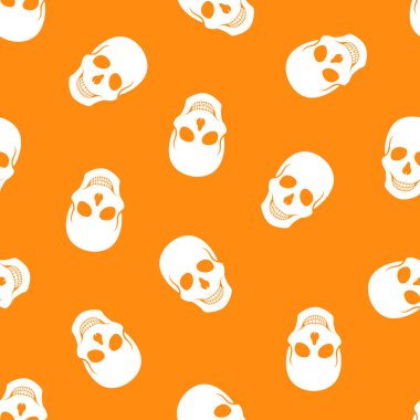 Dikişsiz desen beyaz kafatasları vektör çizim